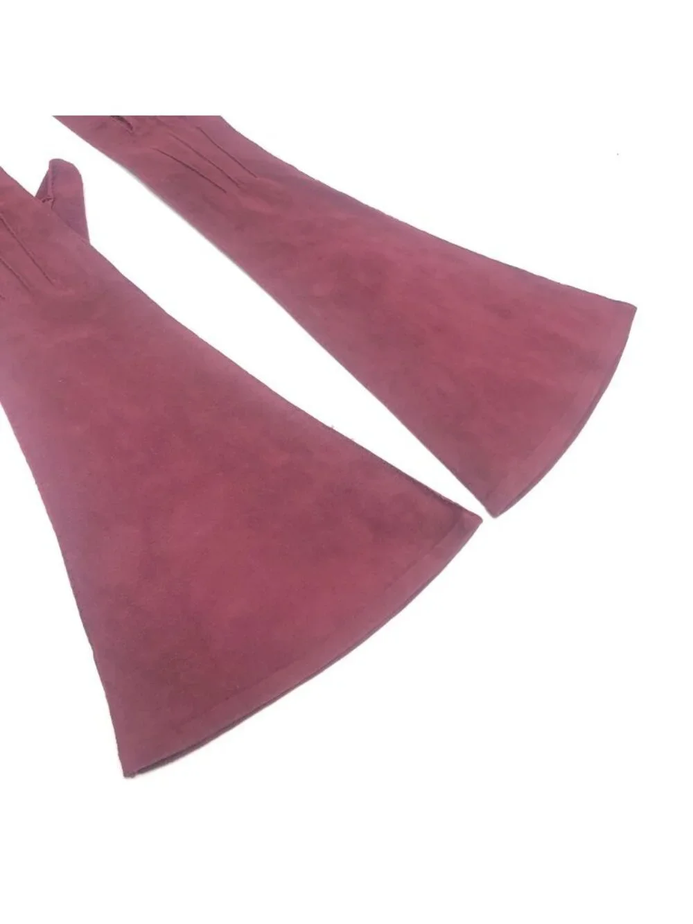 Chanel Gloves CC Logo Suede Wine
